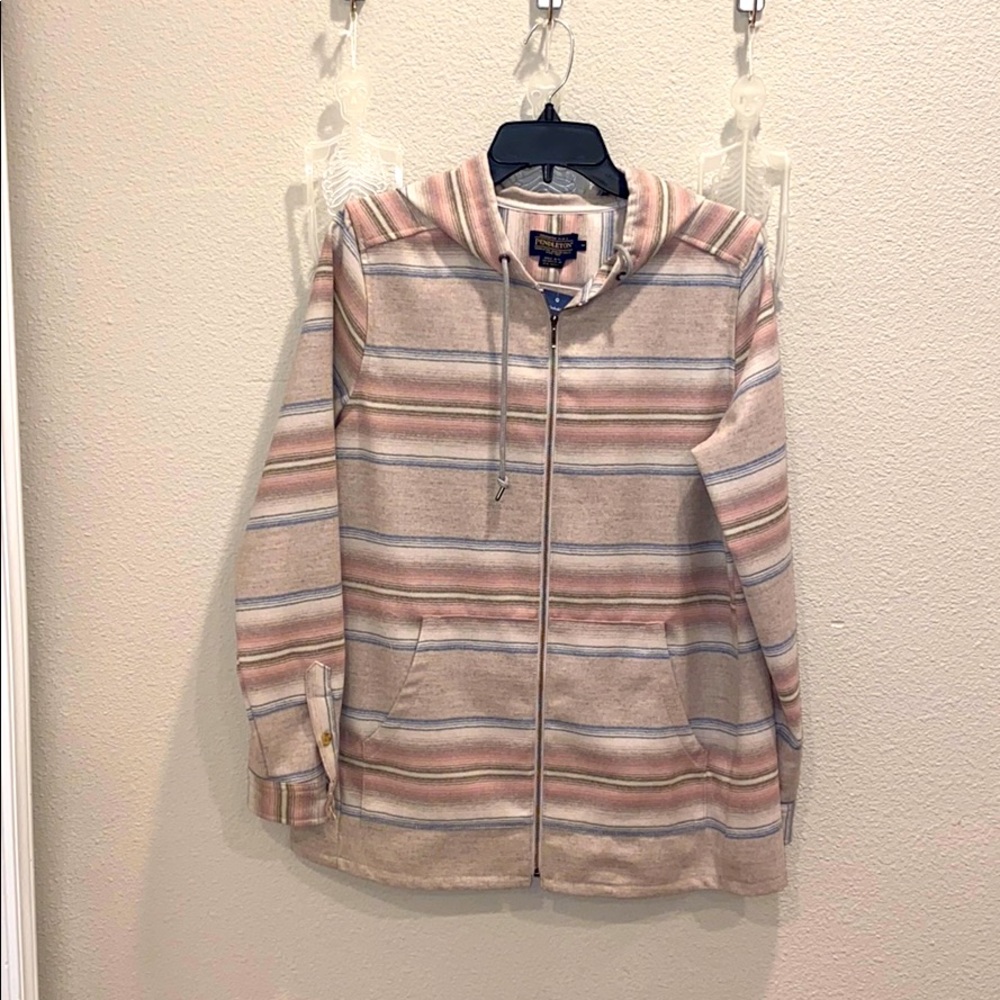 Pendleton Striped Jacket Zip Up Hooded